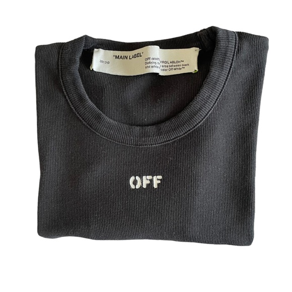 Off-White Off Stamp Ribbed Basic Tee - Picture 3 of 6